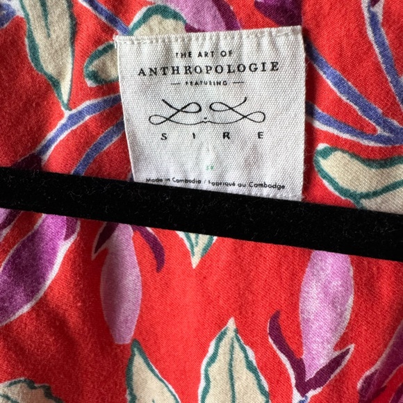 Anthropologie Red Floral  Pajama Top 3x - Picture 3 of 6